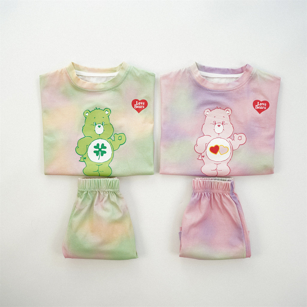 Rainbow Bear short sleeved shorts two pieces