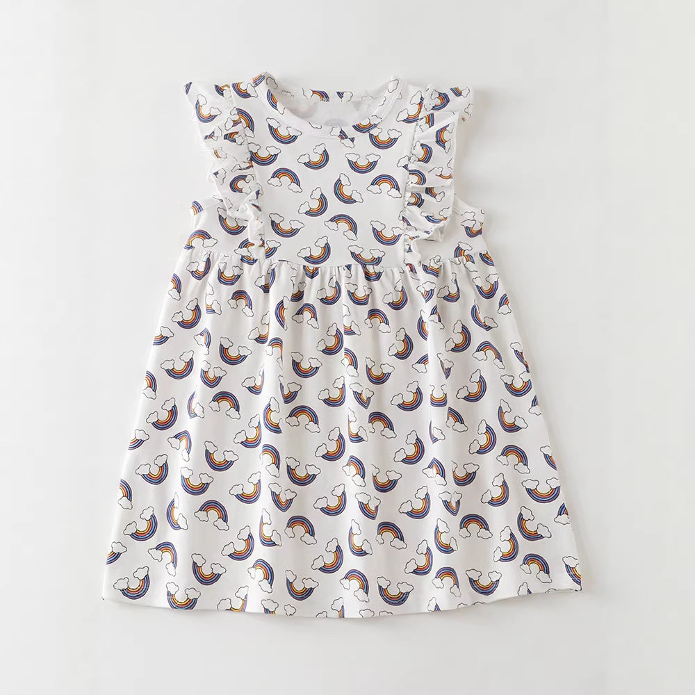 Robe Princesse Fille – Dentelle Cartoon Col Rond Style Élégant