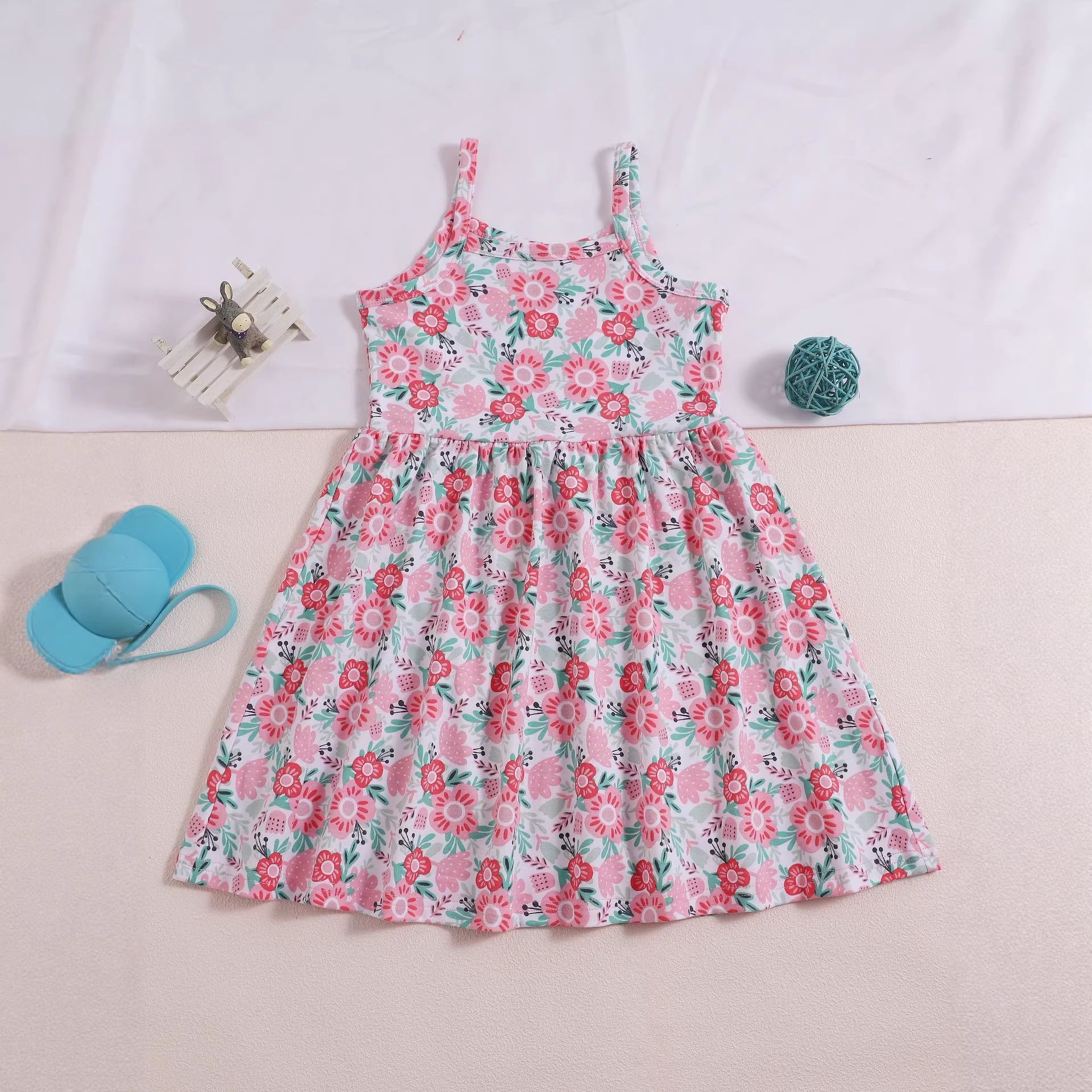 Style Cartoon Print Strapless Princess Dress