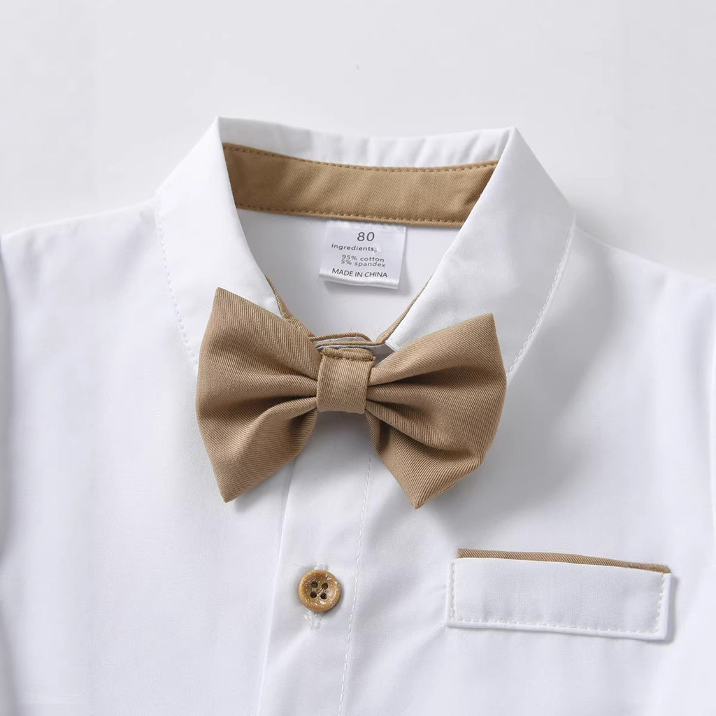 Ensemble Deux Pièces Garçon Style Gentleman Anglais – Salopette & Short Été