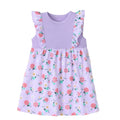 Style Floral Print Sleeveless Patchwork A-line Children's Dress