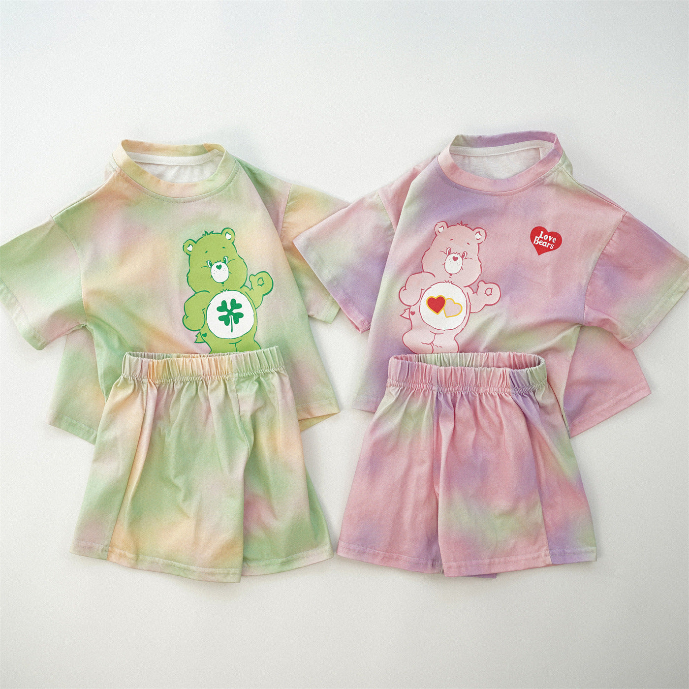 Rainbow Bear short sleeved shorts two pieces