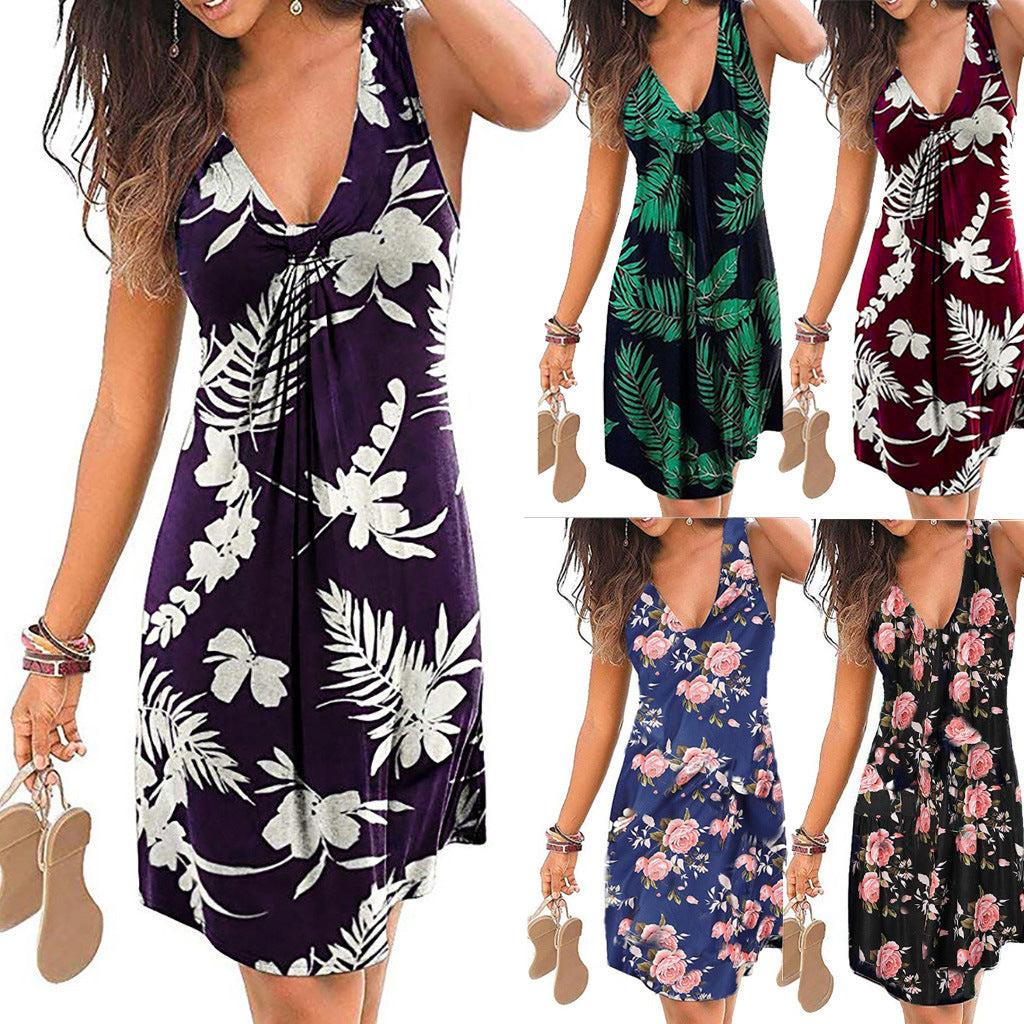Robe imprimée col V — Sexy & Grande Taille