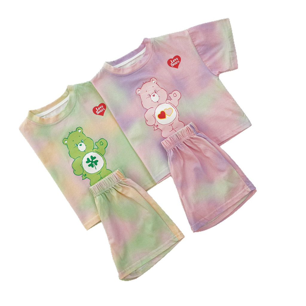 Rainbow Bear short sleeved shorts two pieces