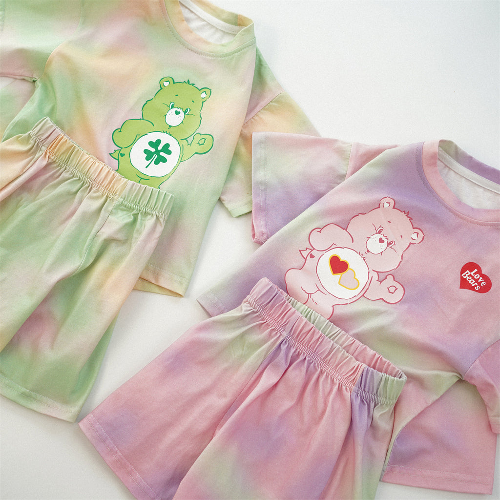 Rainbow Bear short sleeved shorts two pieces
