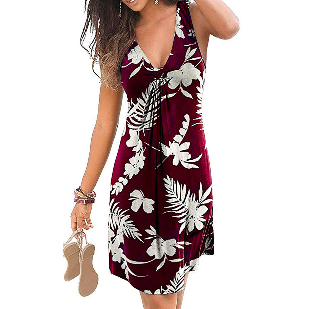 Robe imprimée col V — Sexy & Grande Taille