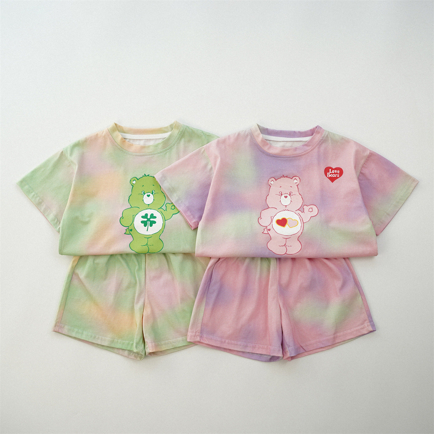 Rainbow Bear short sleeved shorts two pieces