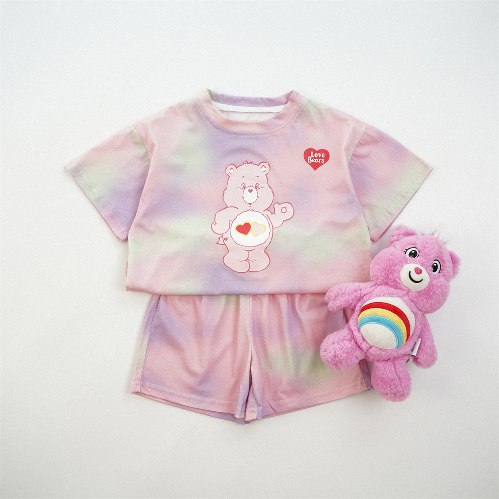 Rainbow Bear short sleeved shorts two pieces