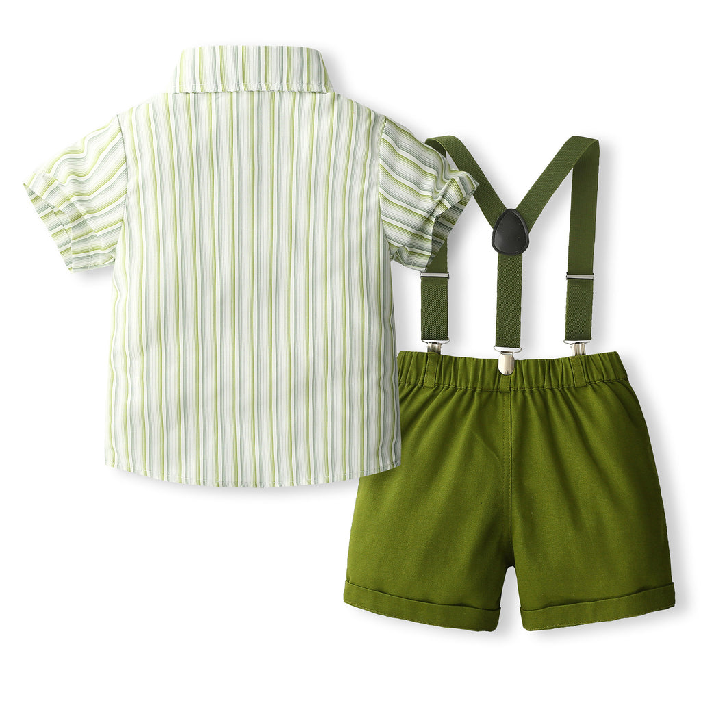 Ensemble deux pièces garçon – Chemise rayée & Short style Gentleman