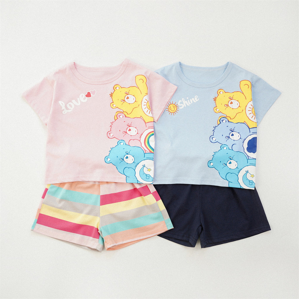 Ensemble Enfant Manches Courtes – Haut Cartoon & Short Style Coréen