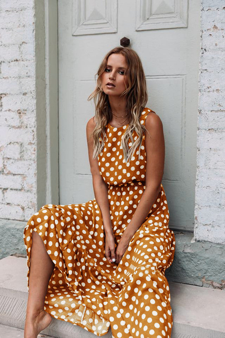 Robe longue à pois — Douceur & Féminité