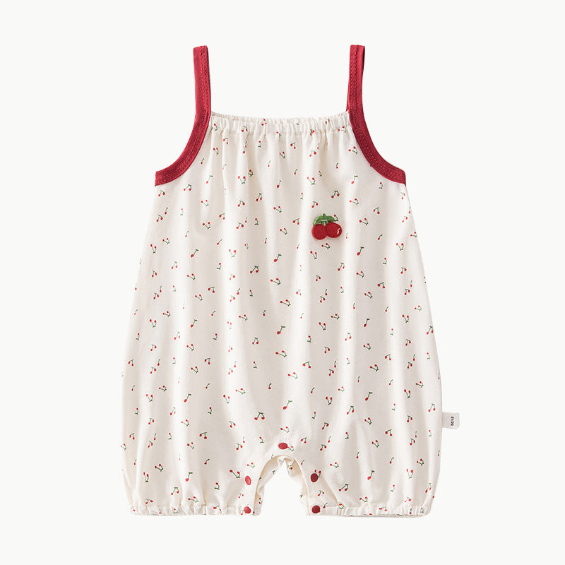 Barboteuse à Bretelles Bébé Été – Combinaison Sans Manches Motifs Mignons