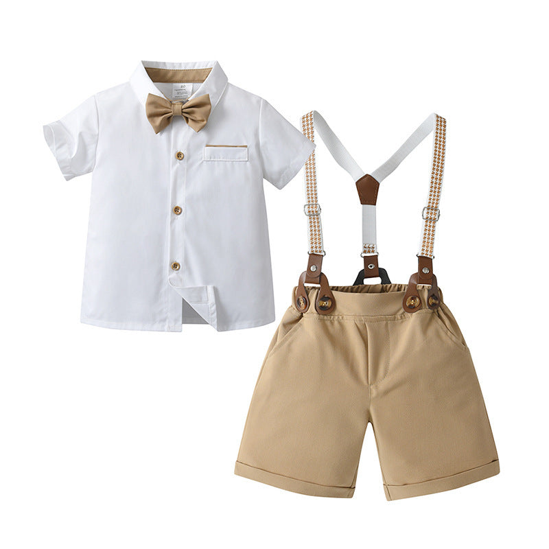 Ensemble Deux Pièces Garçon Style Gentleman Anglais – Salopette & Short Été