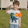 T-shirt Dinosaure Enfant – Manches Courtes Col Rond en Coton
