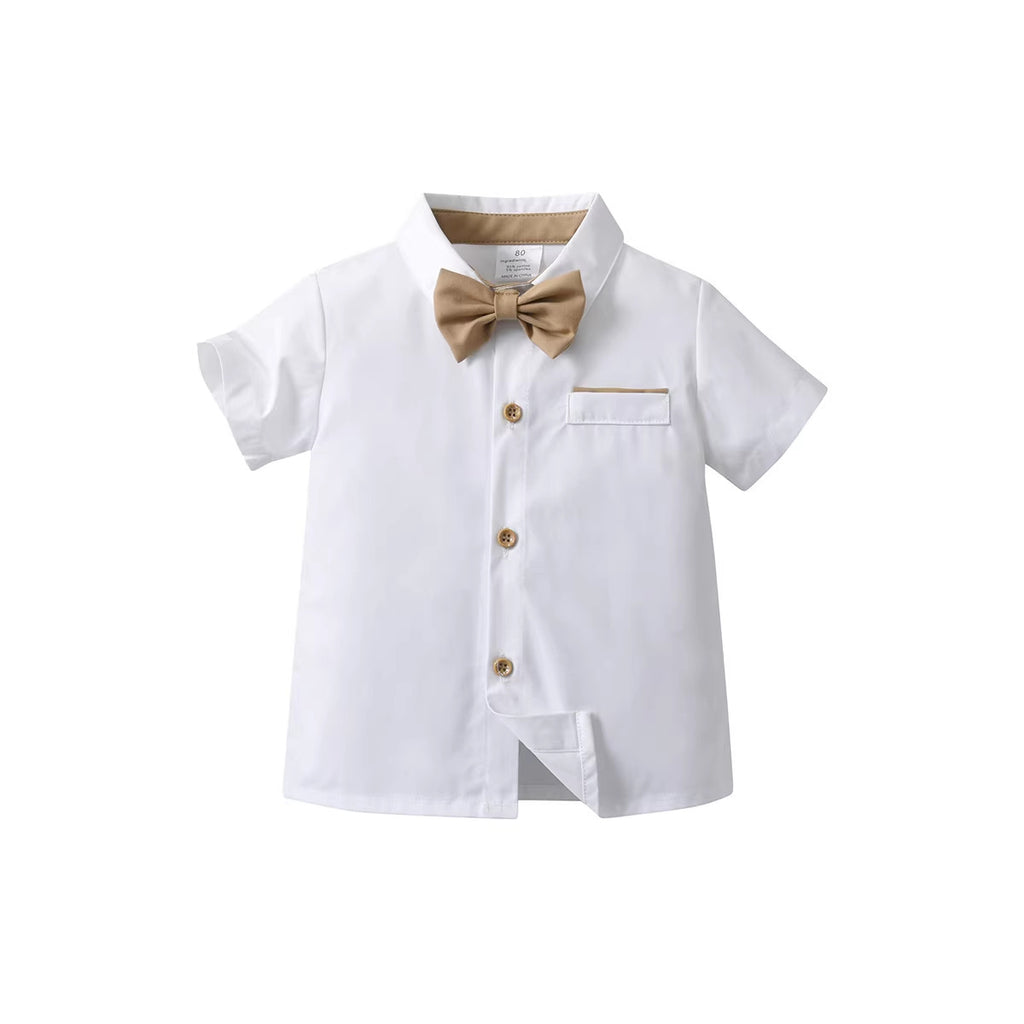 Ensemble Deux Pièces Garçon Style Gentleman Anglais – Salopette & Short Été
