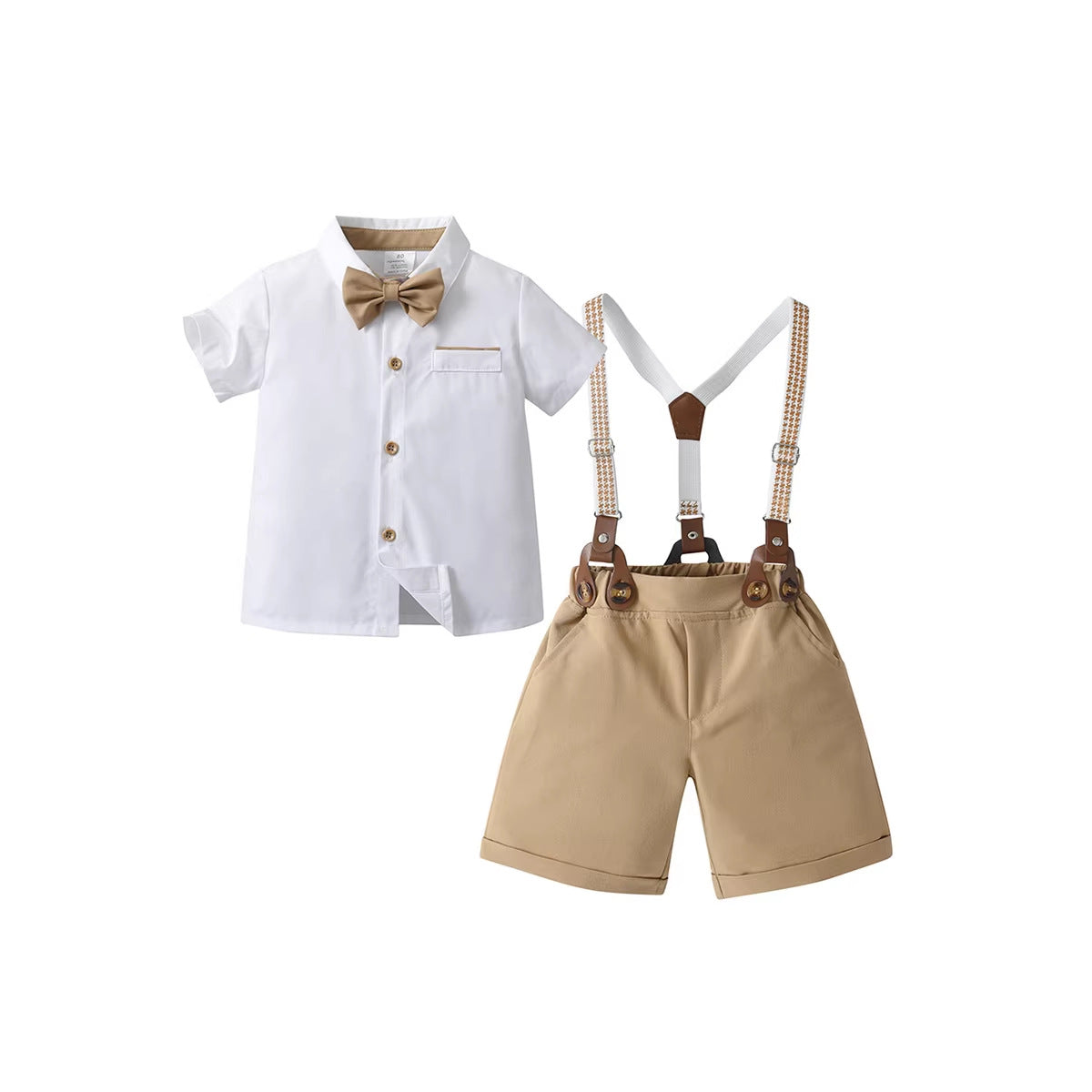 Ensemble Deux Pièces Garçon Style Gentleman Anglais – Salopette & Short Été