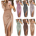 Robe mi-longue moulante à sequins — Glamour & Élégance