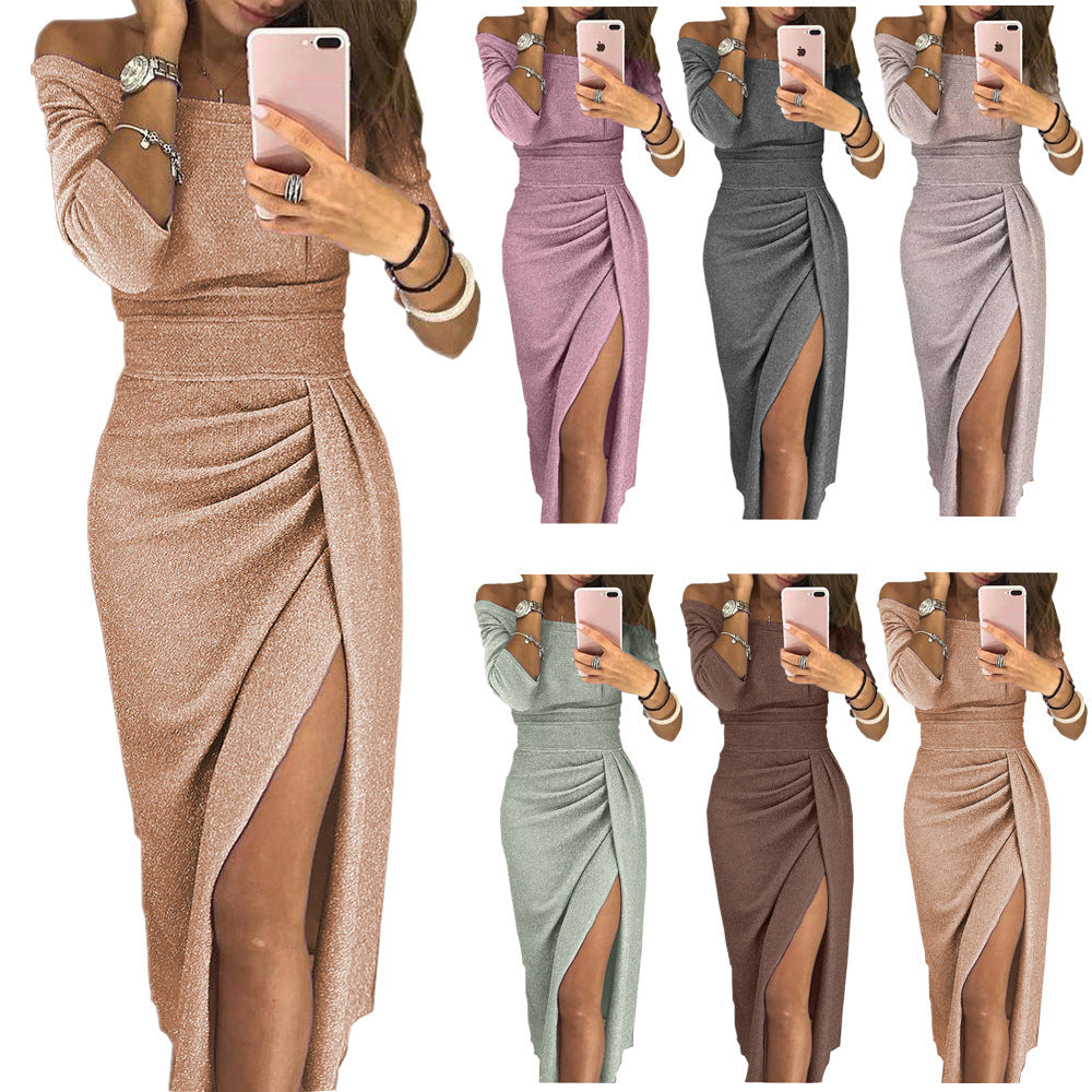 Robe mi-longue moulante à sequins — Glamour & Élégance