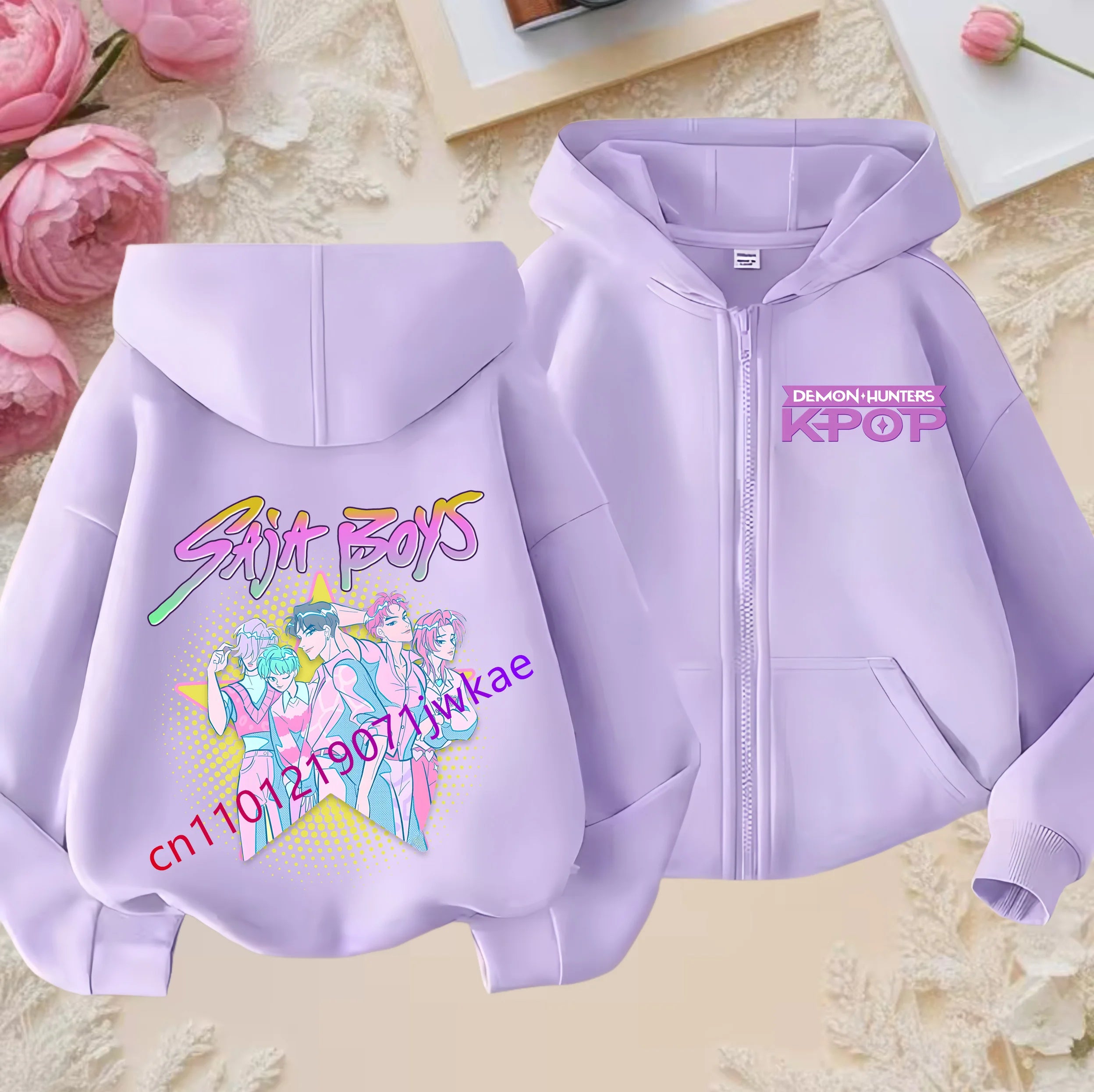 Sweat Zippé Enfant Violet - Demon Hunters K-POP Style