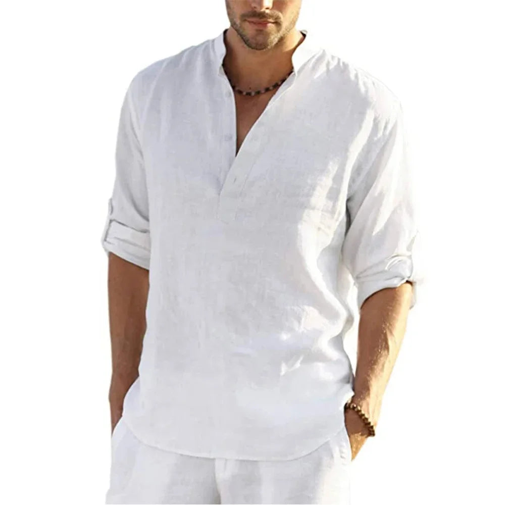 chemise lin coton homme