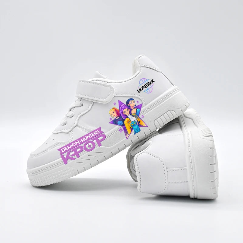Baskets Enfant K-POP Blanches - Chaussures Sport Respirantes Antidérapantes