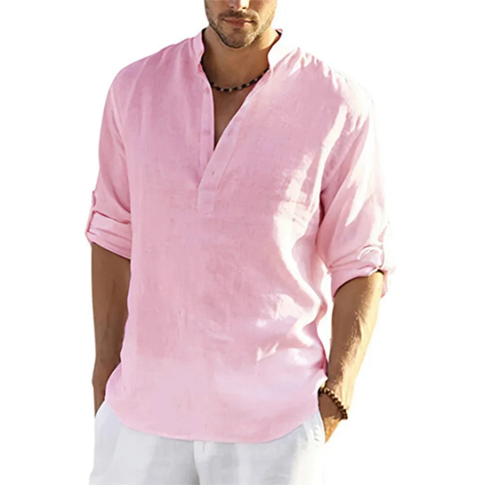 chemise lin coton homme