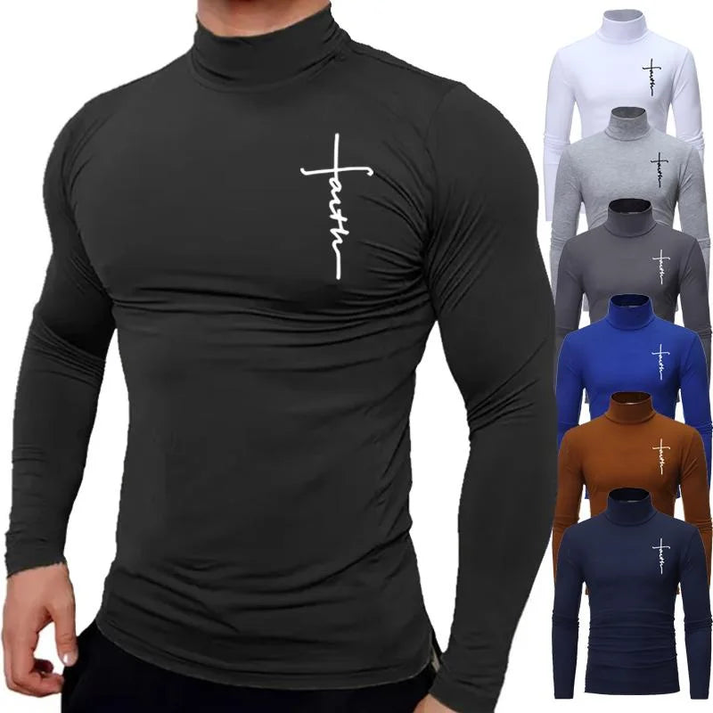 t-shirt fitness col montant homme