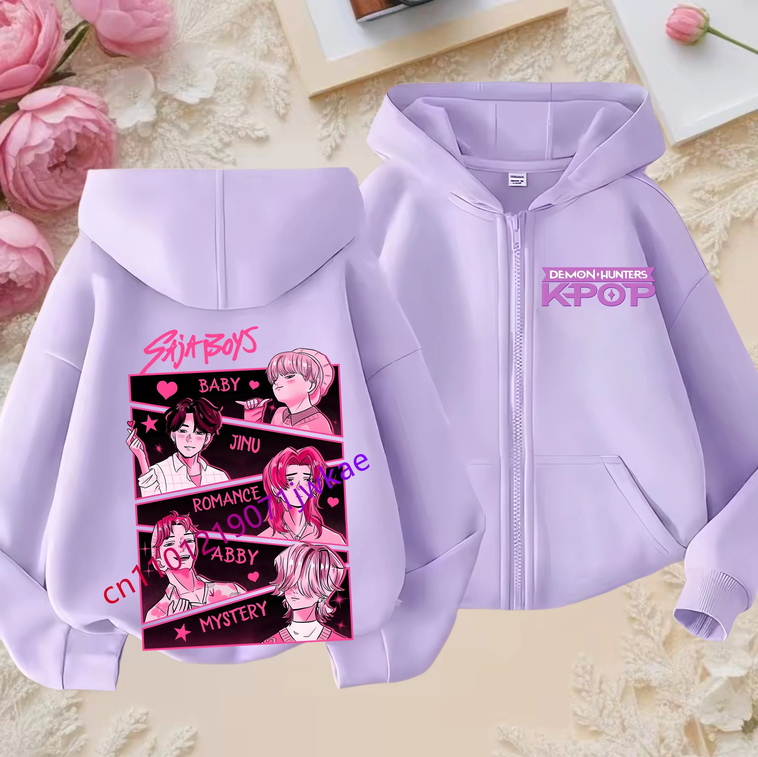 Sweat Zippé Enfant Violet - Demon Hunters K-POP Style