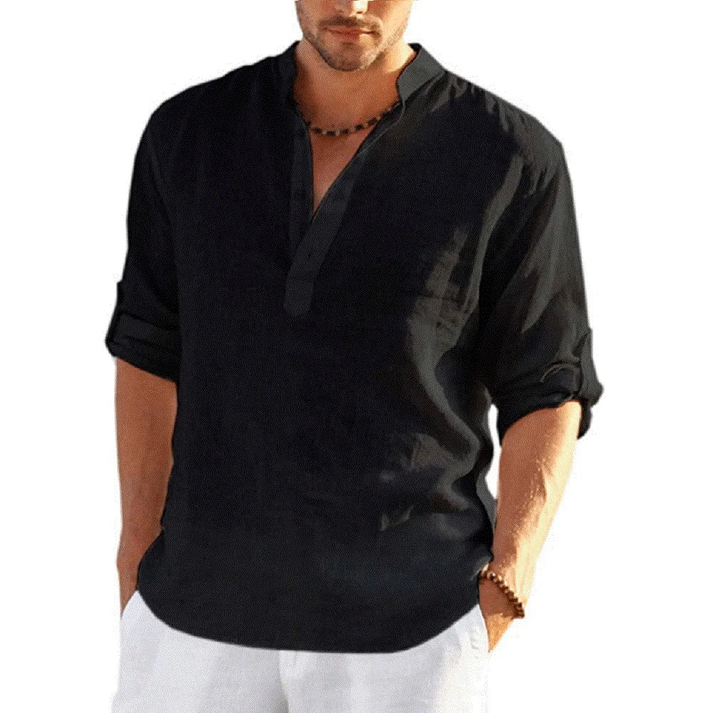 chemise lin coton homme