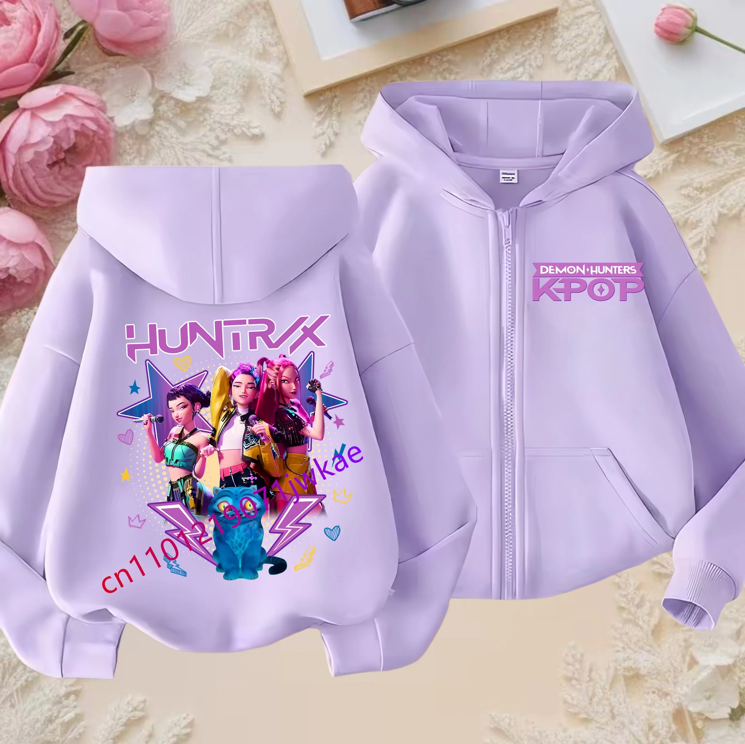 Sweat Zippé Enfant Violet - Demon Hunters K-POP Style