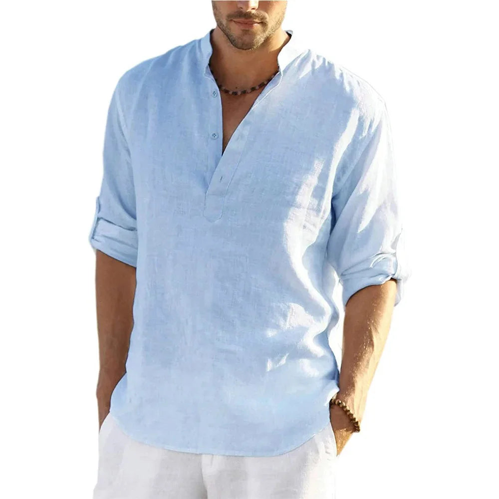 chemise lin coton homme