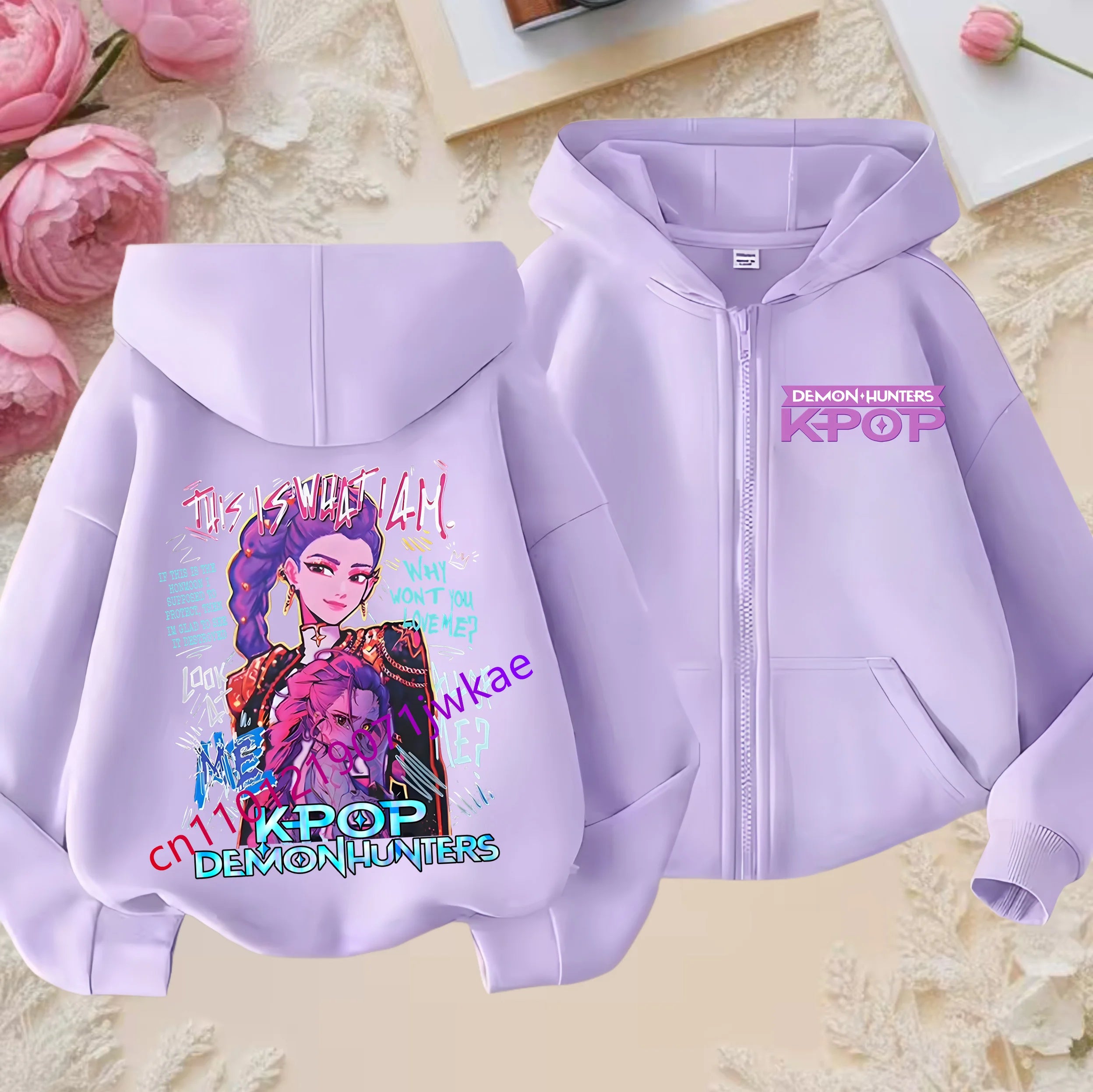 Sweat Zippé Enfant Violet - Demon Hunters K-POP Style