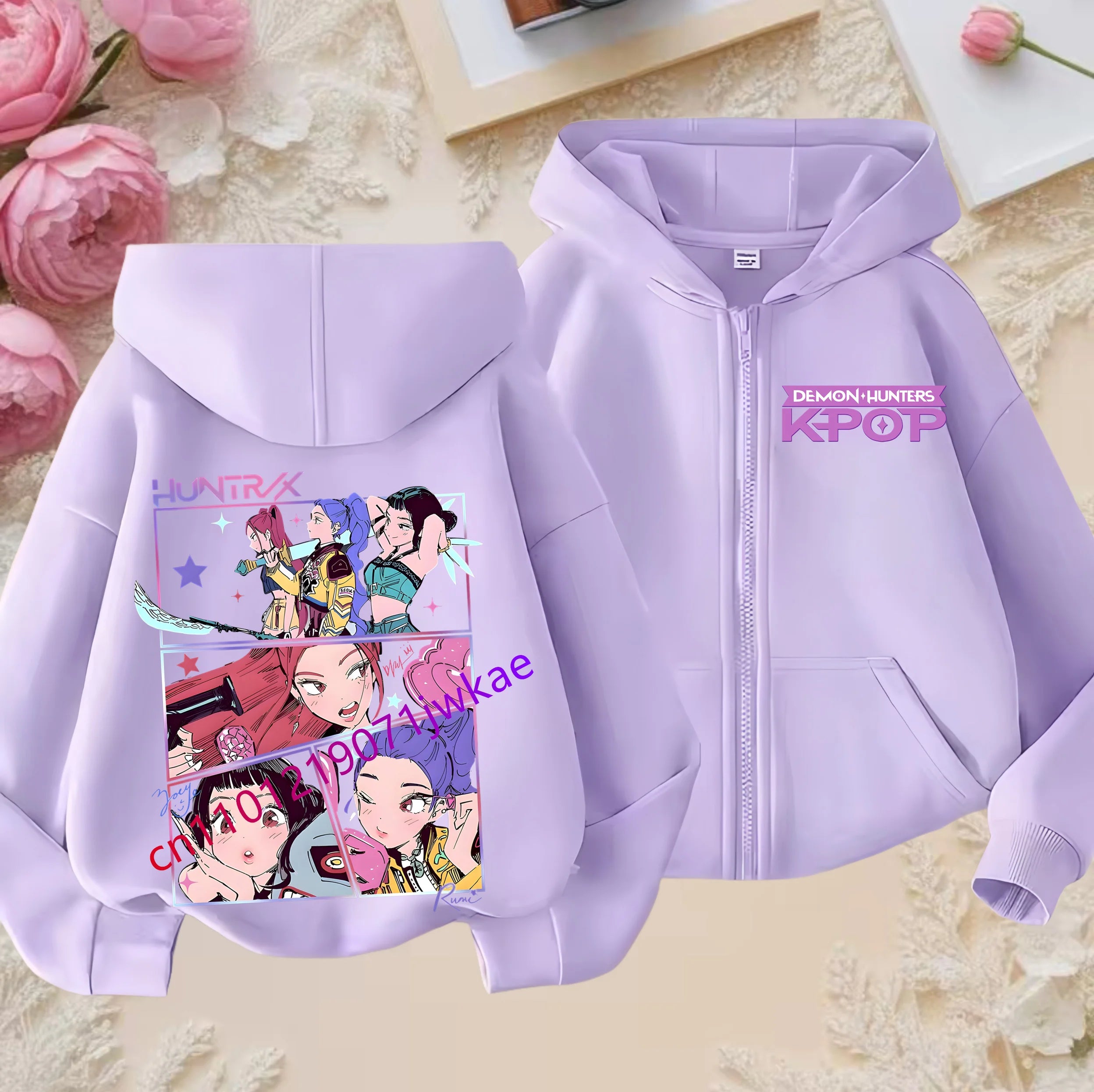 Sweat Zippé Enfant Violet - Demon Hunters K-POP Style