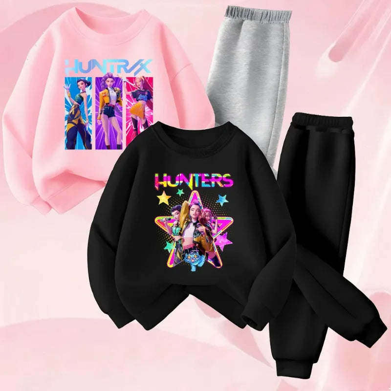 Ensemble Fille K-POP Cartoon - Sweat + Pantalon Printemps/Automne