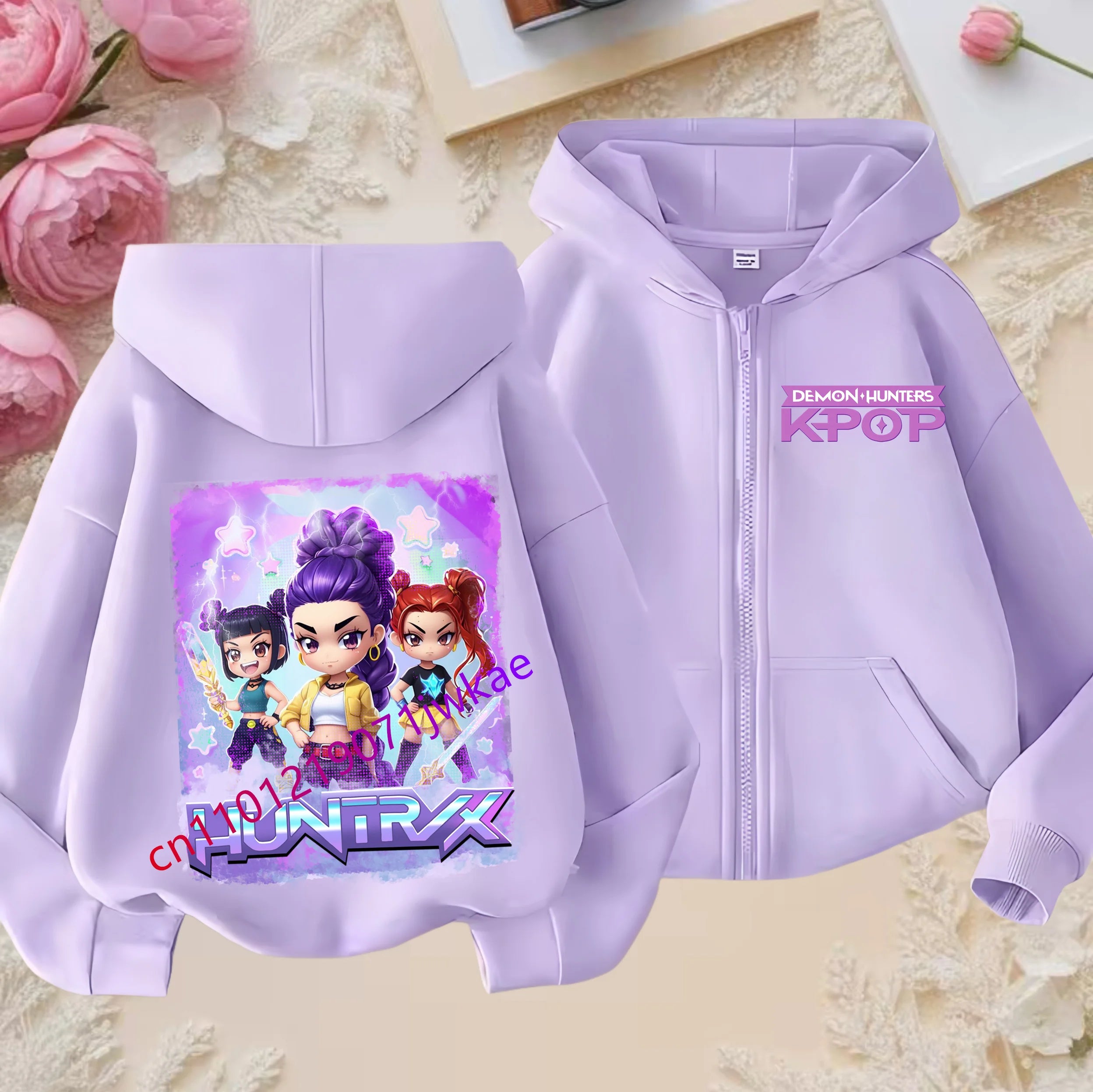 Sweat Zippé Enfant Violet - Demon Hunters K-POP Style