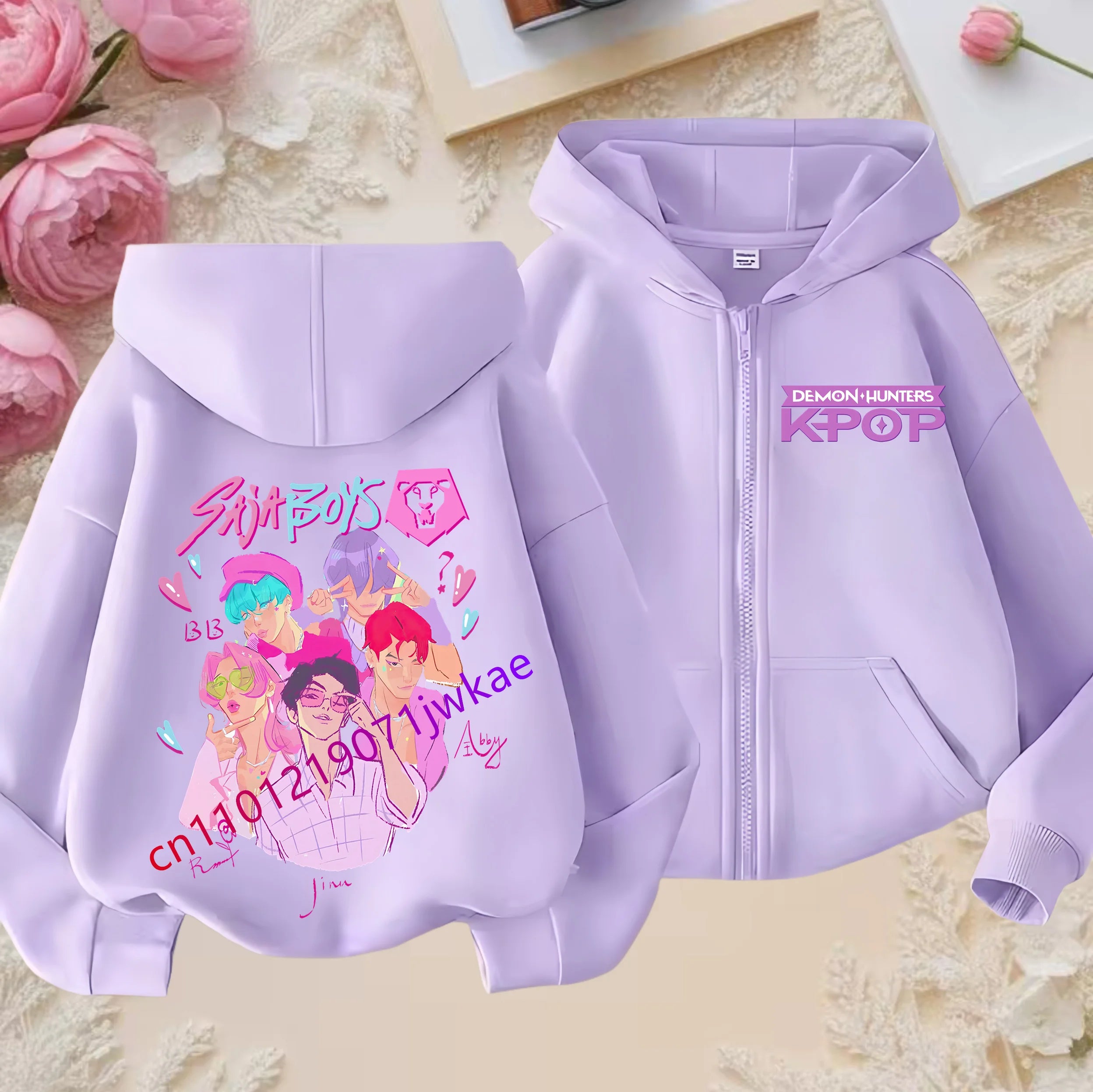 Sweat Zippé Enfant Violet - Demon Hunters K-POP Style