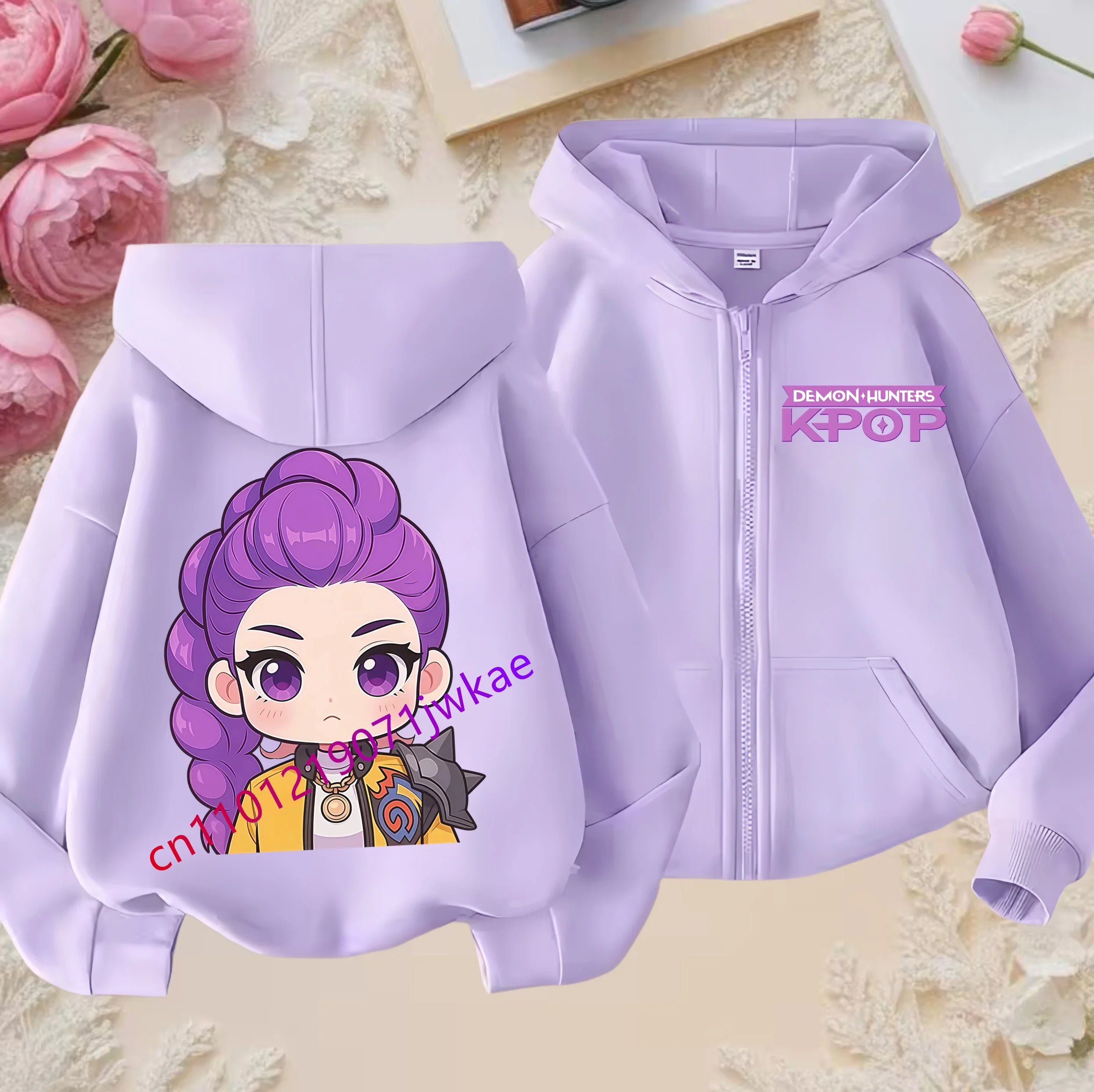 Sweat Zippé Enfant Violet - Demon Hunters K-POP Style