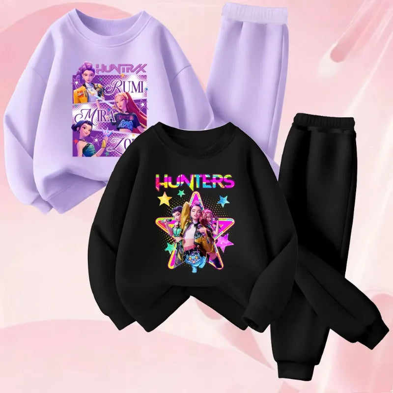 Ensemble Fille K-POP Cartoon - Sweat + Pantalon Printemps/Automne