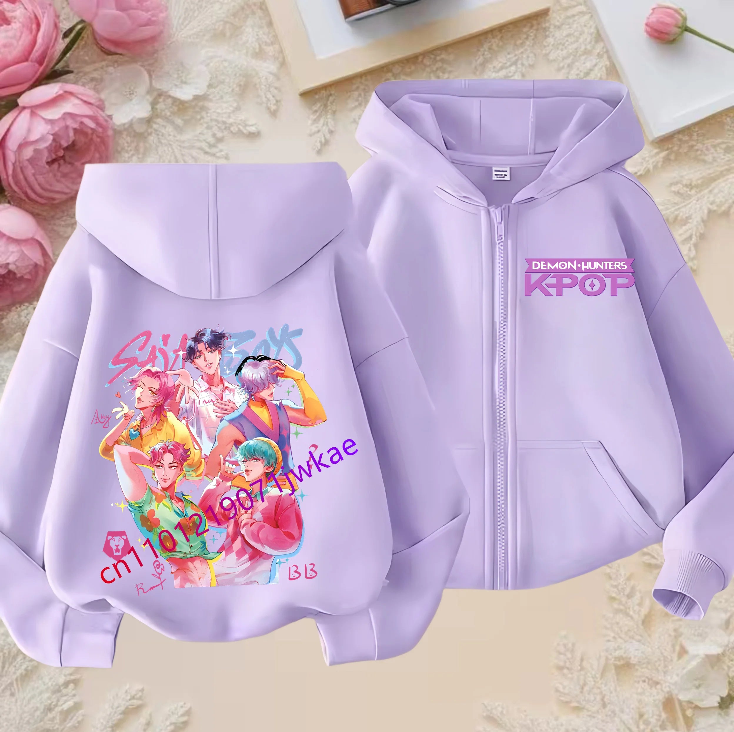 Sweat Zippé Enfant Violet - Demon Hunters K-POP Style