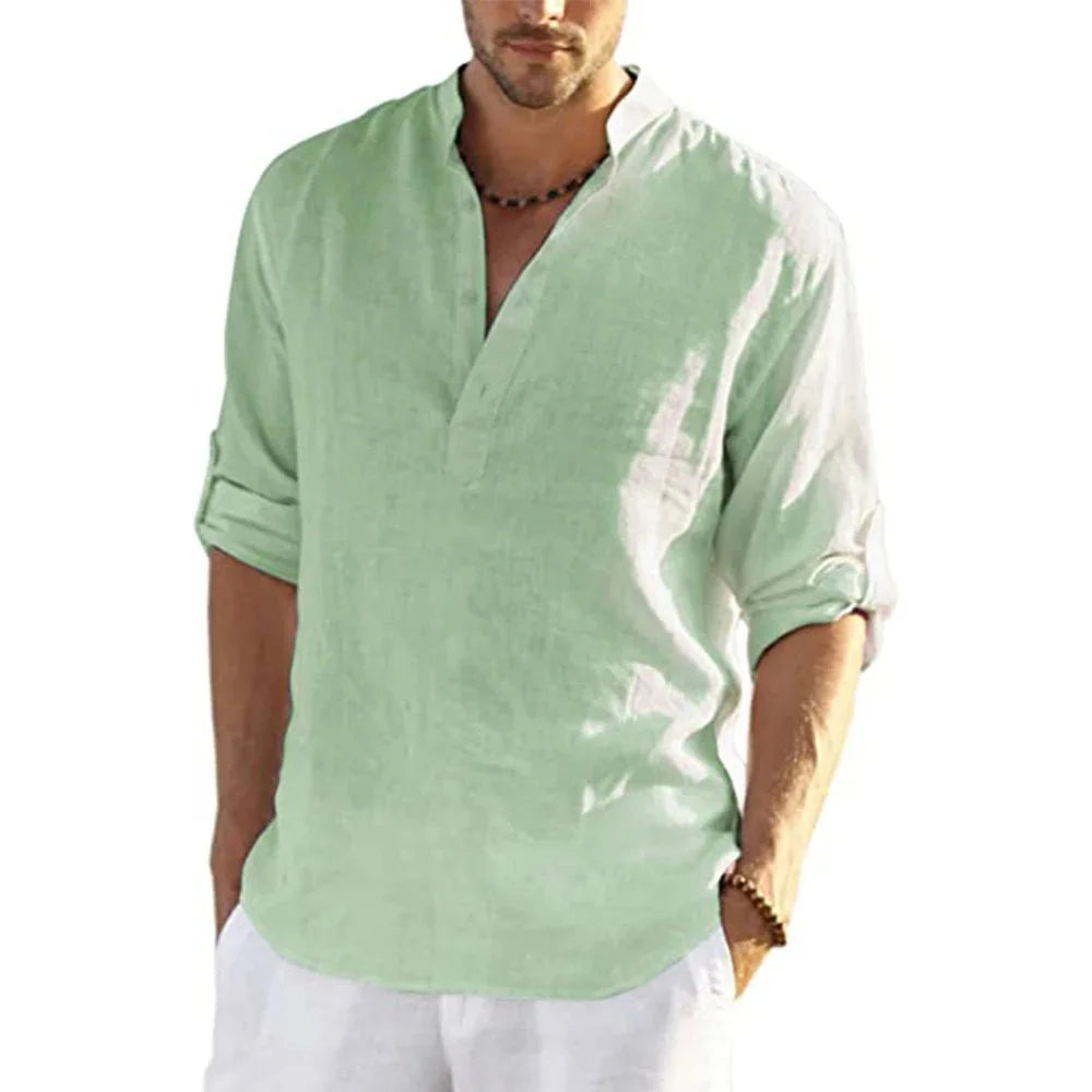 chemise lin coton homme