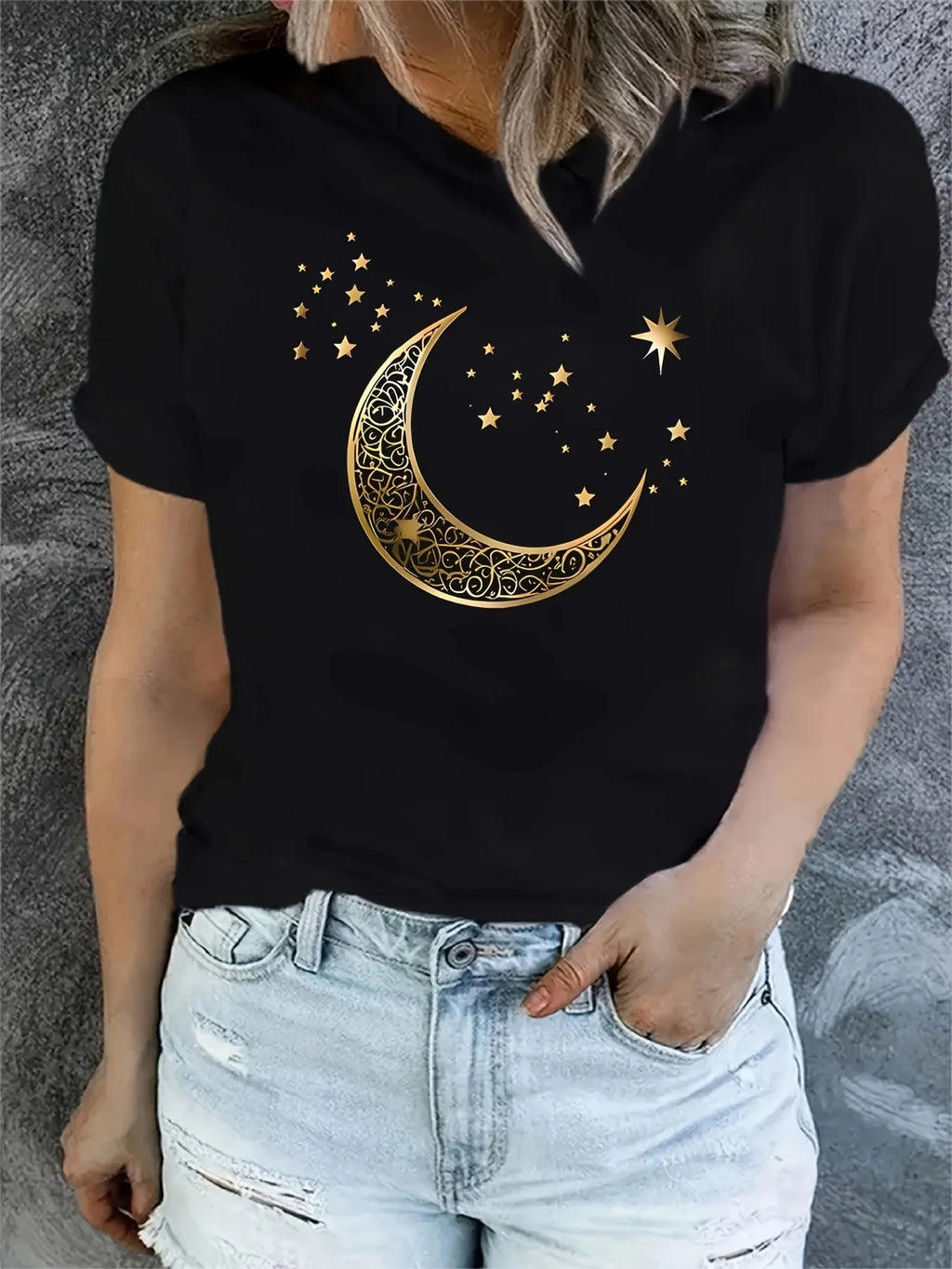 T-Shirt femme Lune et Etoiles