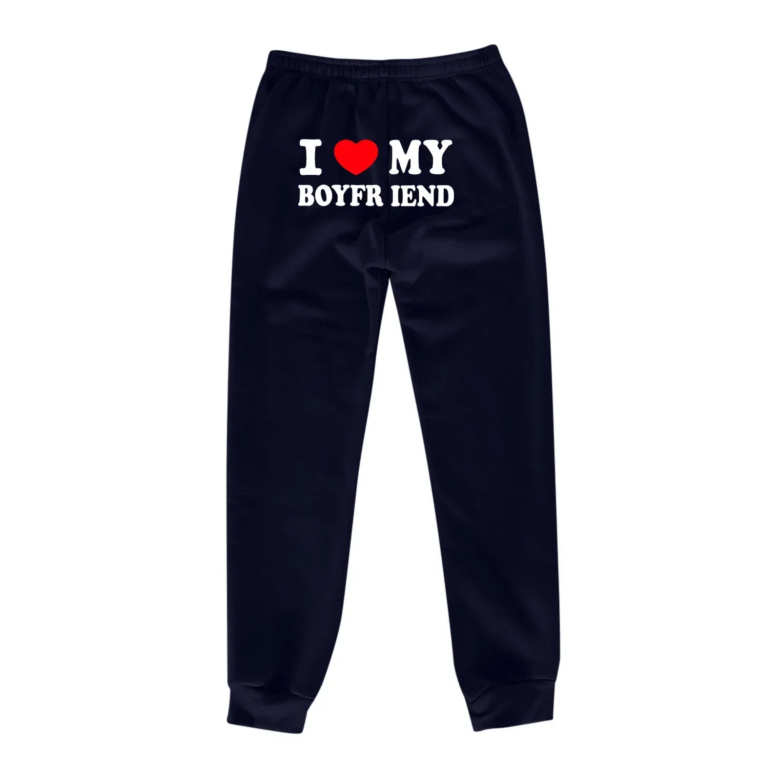 Pantalon Y2K I Love My Boyfriend - Jogging Baggy Taille Haute Vintage
