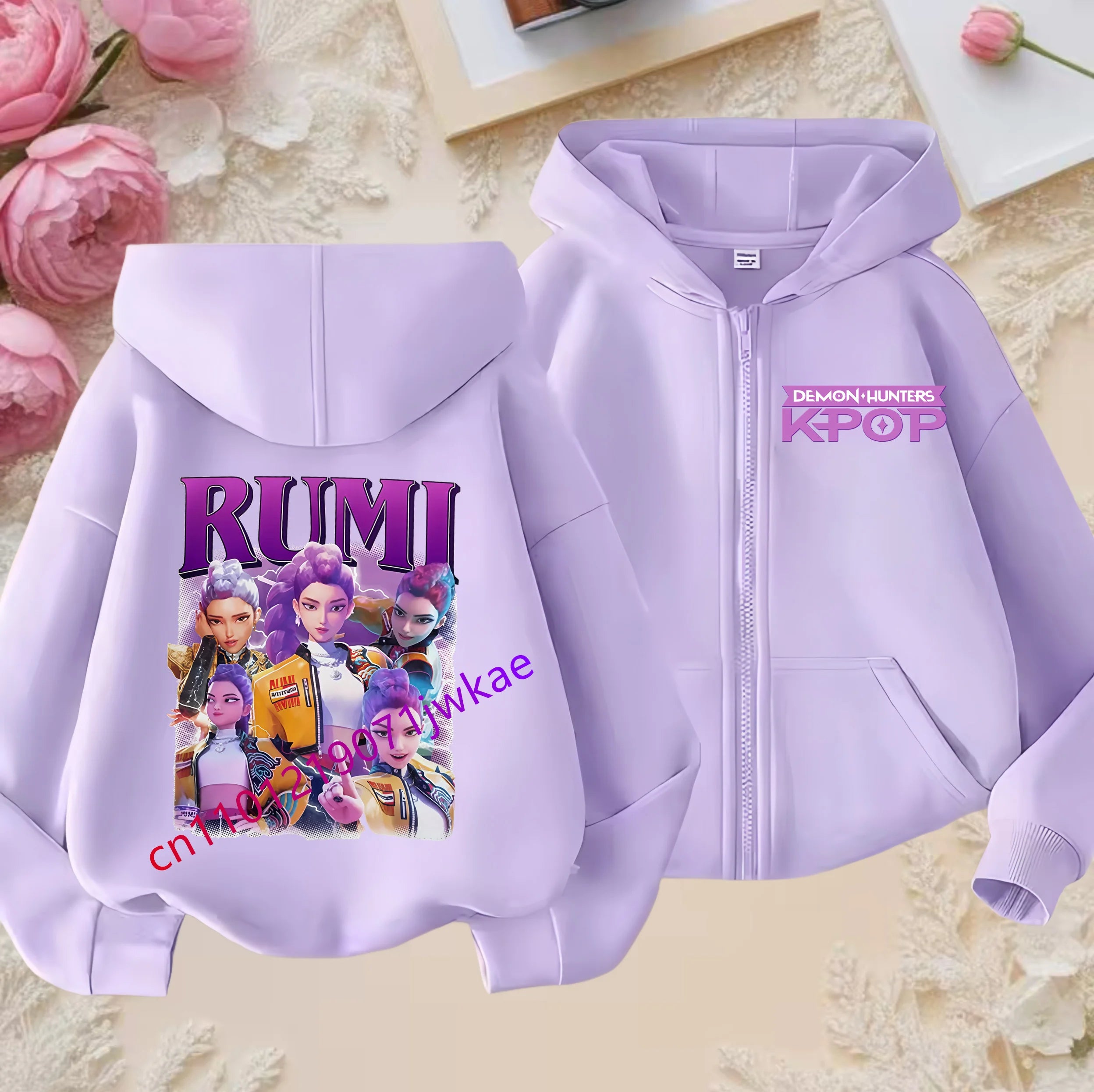 Sweat Zippé Enfant Violet - Demon Hunters K-POP Style