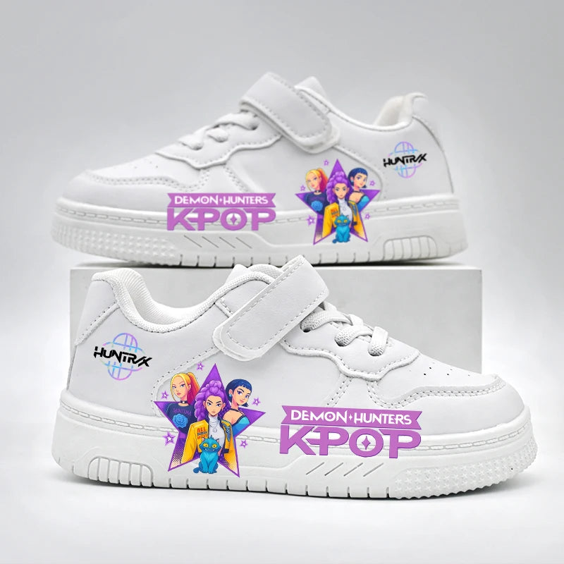 Baskets Enfant K-POP Blanches - Chaussures Sport Respirantes Antidérapantes