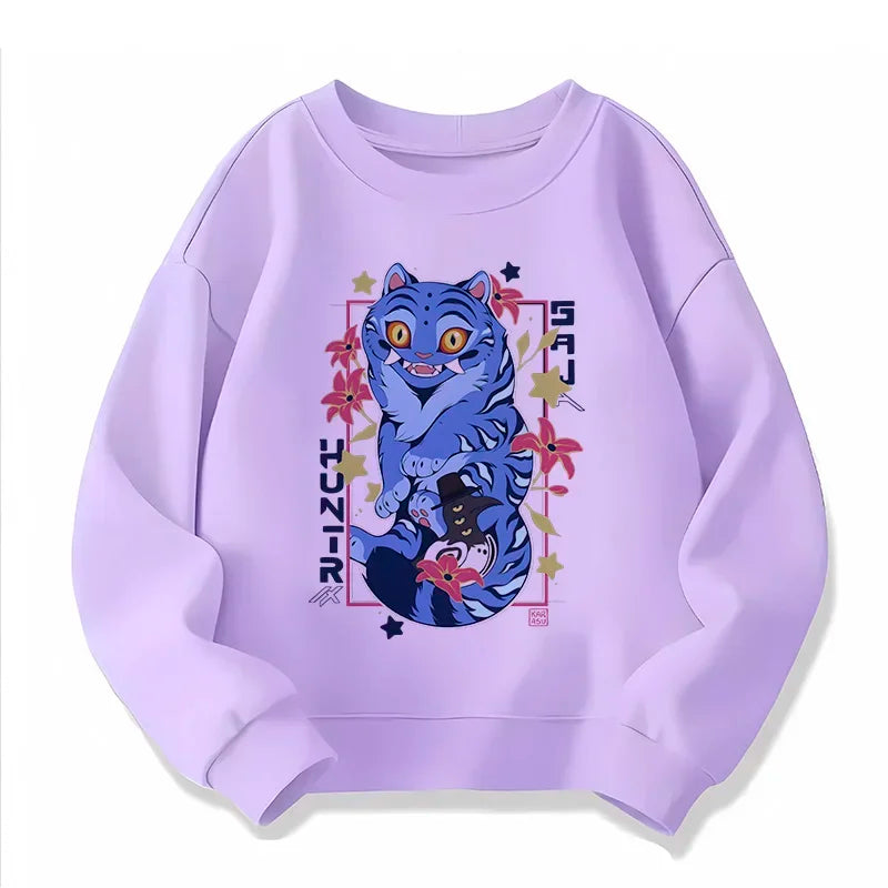 Hoodie Enfant Demon Hunters - Sweat Tigre Style Harajuku Manga