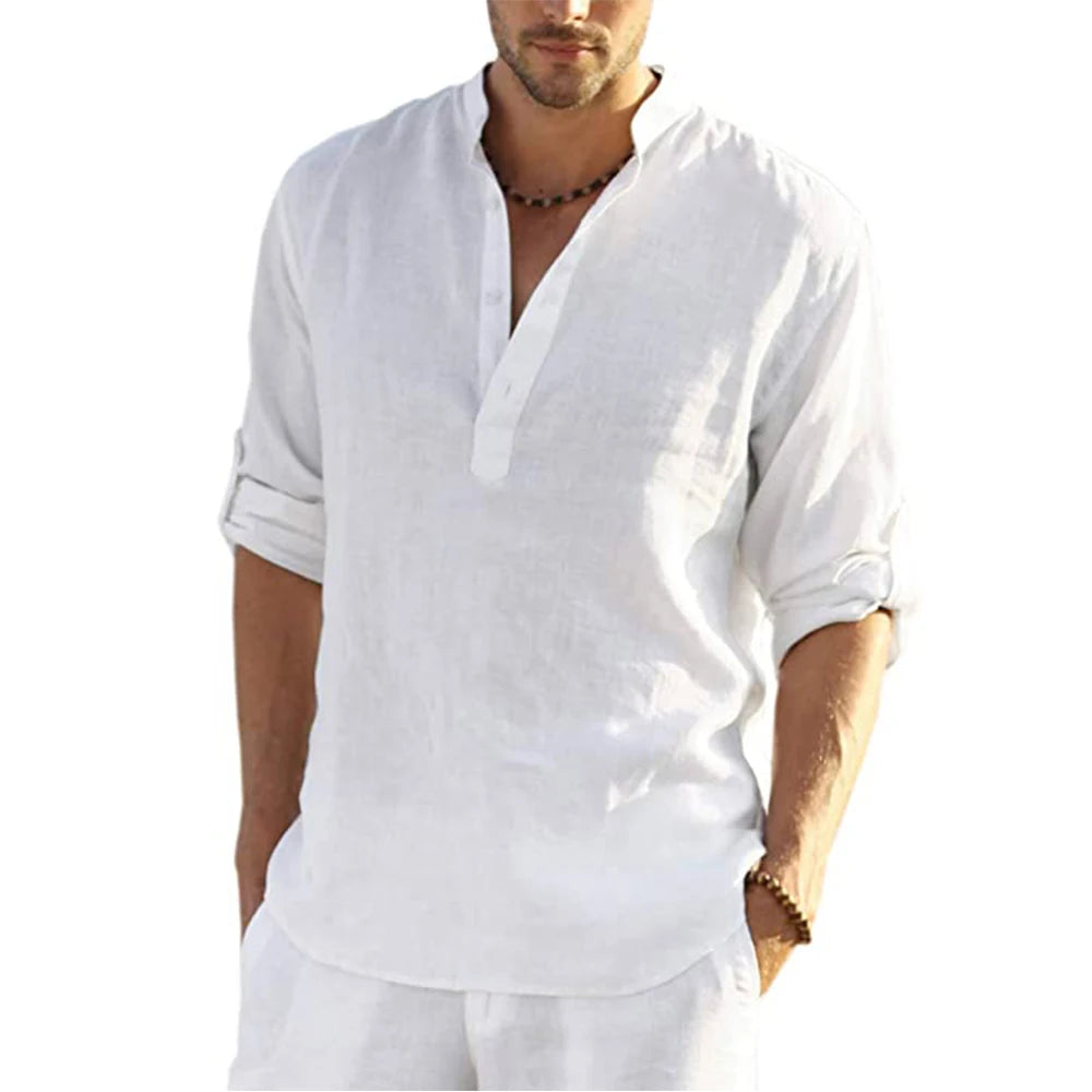 chemise lin coton homme