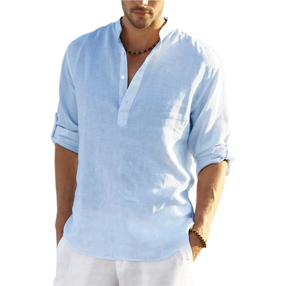 chemise lin coton homme