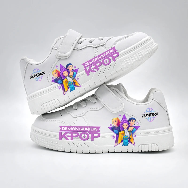 Baskets Enfant K-POP Blanches - Chaussures Sport Respirantes Antidérapantes