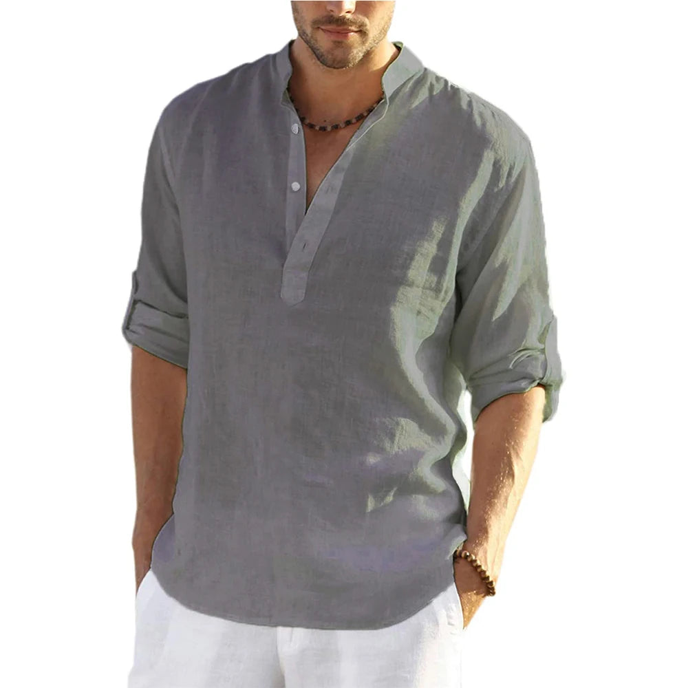 chemise lin coton homme