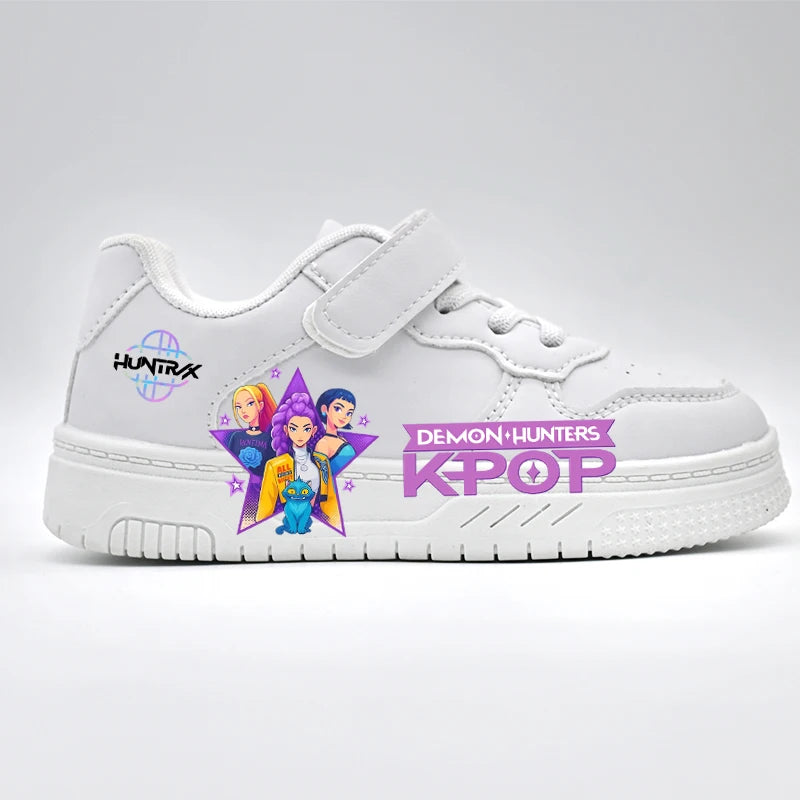 Baskets Enfant K-POP Blanches - Chaussures Sport Respirantes Antidérapantes